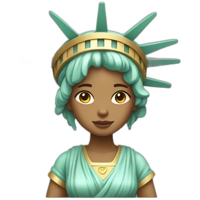 cute beige skin girl statue of liberty emoji