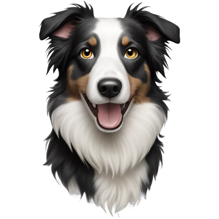 realistic Merle border collie portrait emoji
