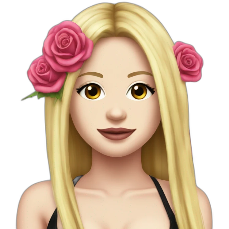 Avril Lavigne bikini rose emoji