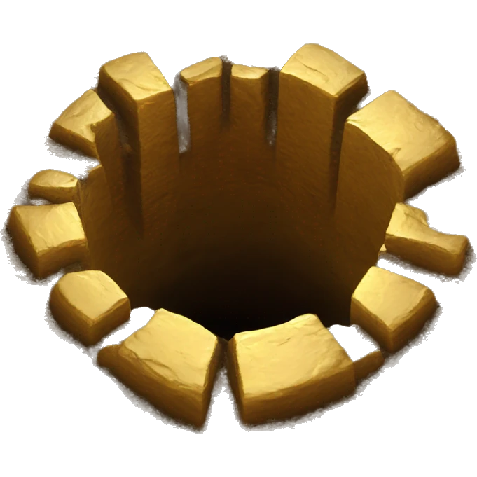 gold in hole in the ground  emoji