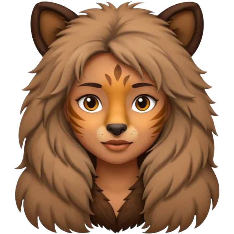 A girl that is half women and half wild animal emoji