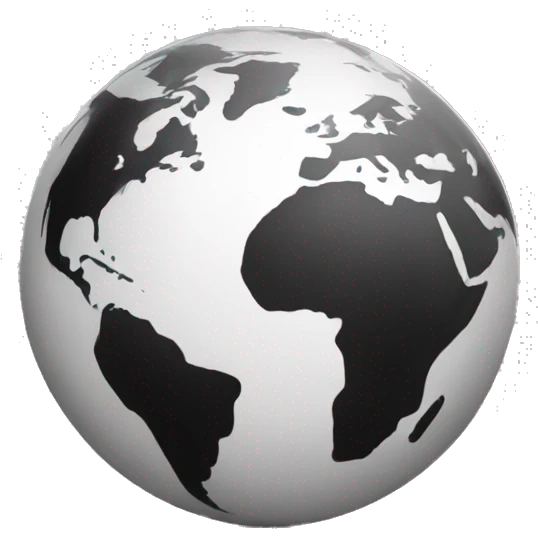black and white globe emoji
