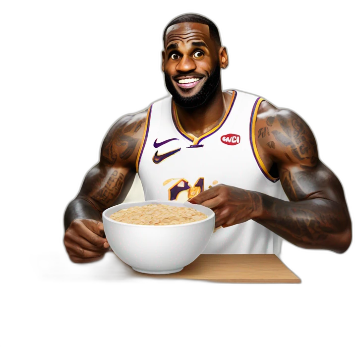 lebron james eating oatmeal emoji