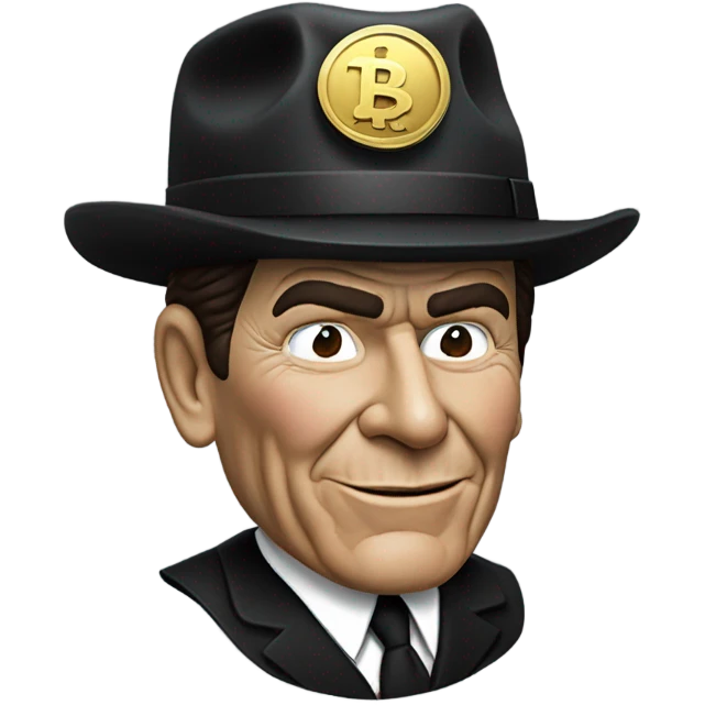 Photorealistic Ronald Reagan bank robber costume Halloween emoji