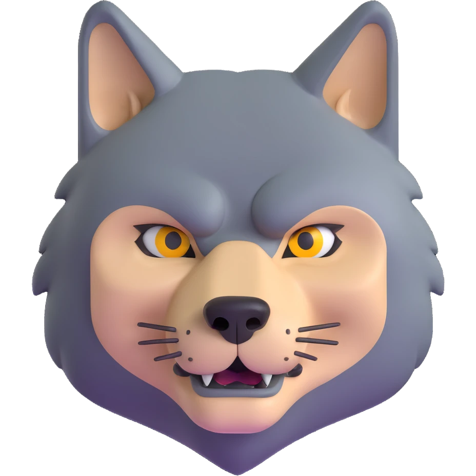 wolf with the face of Vladimir Zhirinovsky emoji