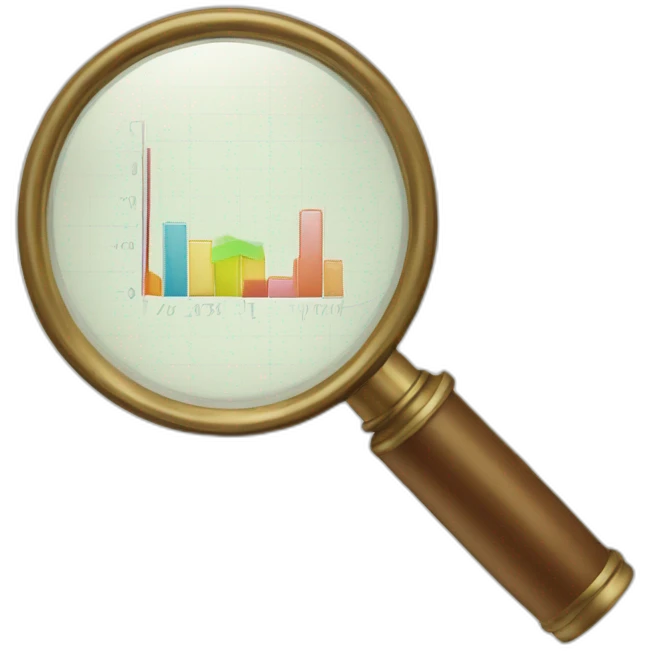 magnifying glass + graph emoji