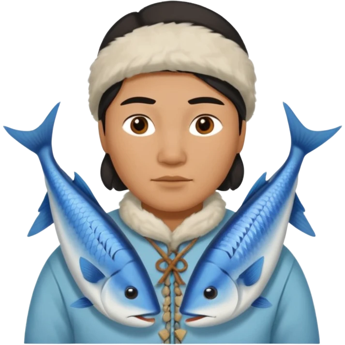 inuit with fish emoji