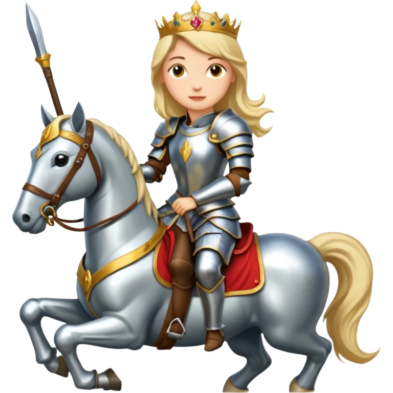 Renaissance princess knight on horse emoji