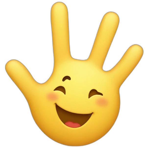 Smiley waving hand emoji