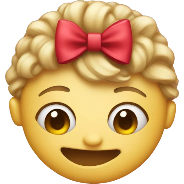 Smiling emoji with a bow emoji