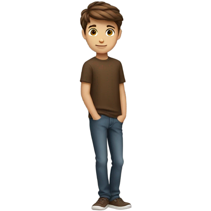 brown hair boy standing emoji