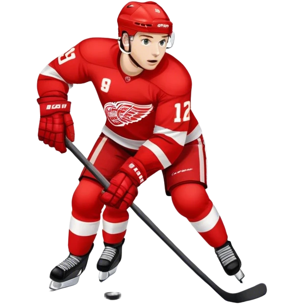 Detroit red wings hockey player shooting puck emoji