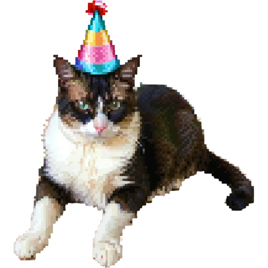 cat with a party hat emoji