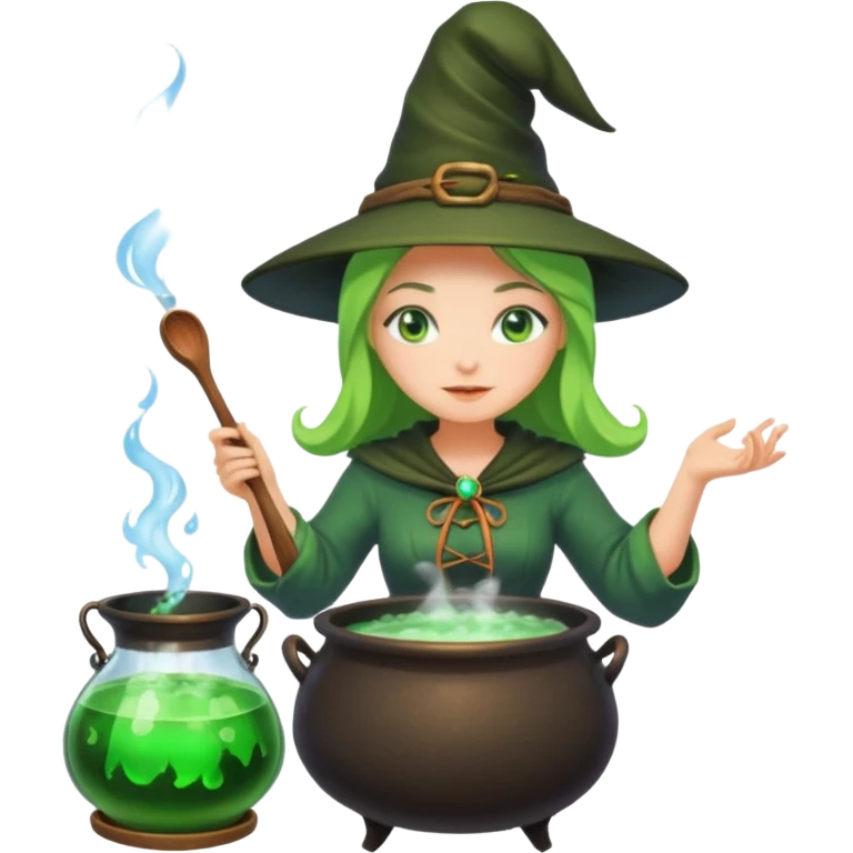 green witch cooking potion emoji