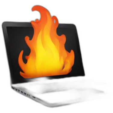 Laptop on fire emoji