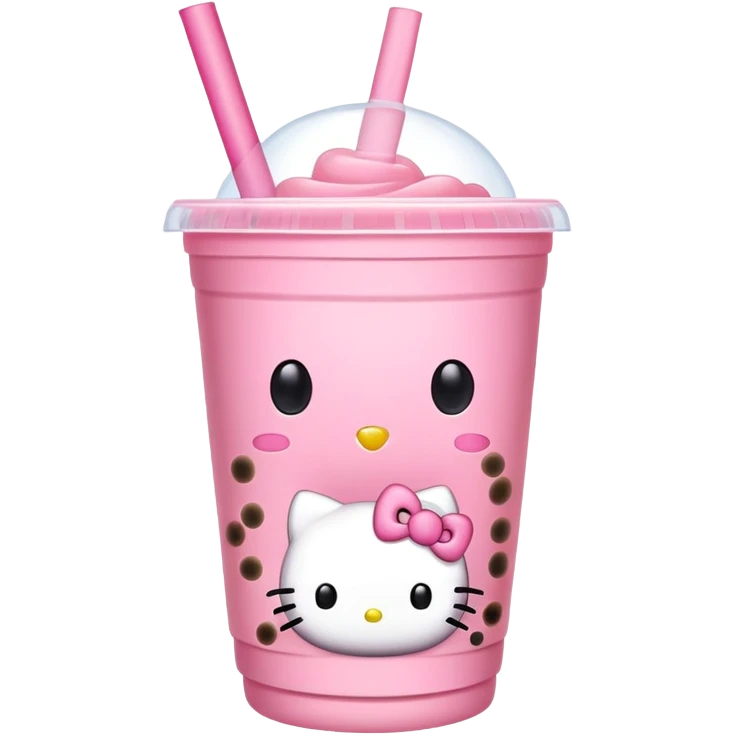 Bubble tea hello kitty emoji