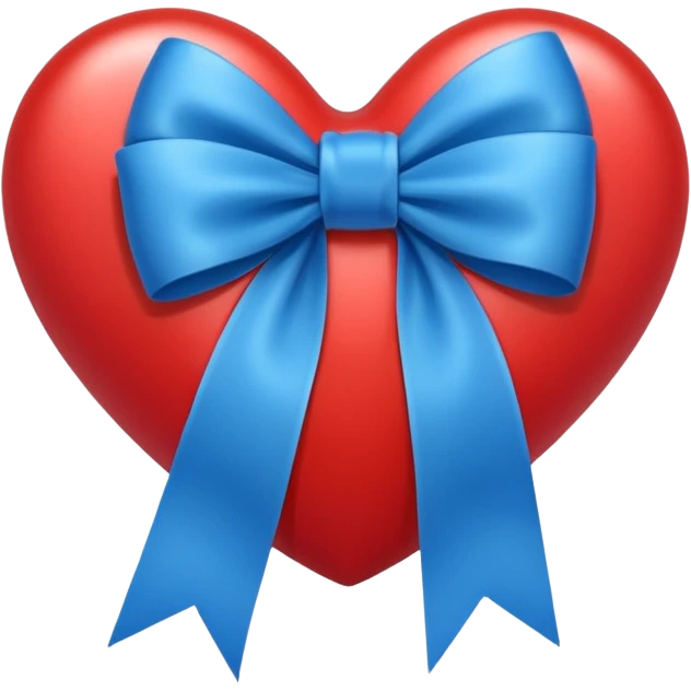 heart with blue ribbon bow emoji