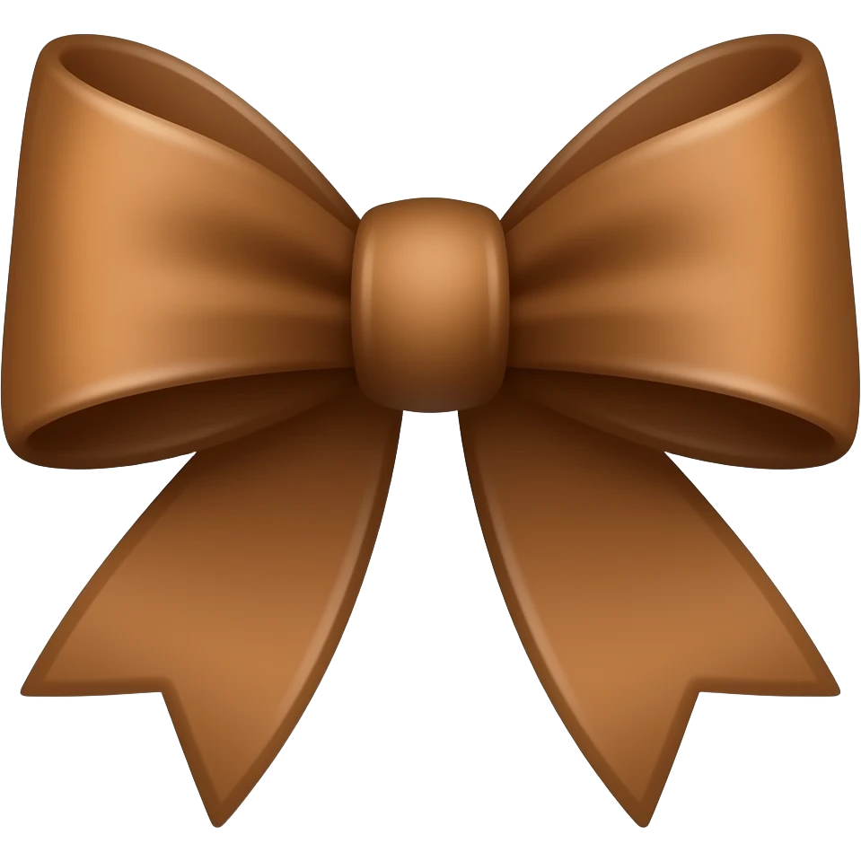 brown bow iOS style emoji
