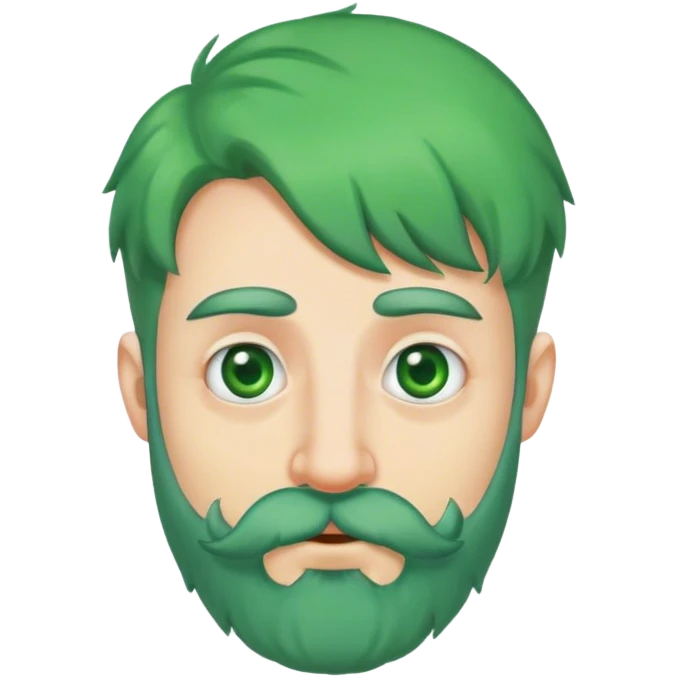 a man with beard, green hair, big nose, and three eyes emoji