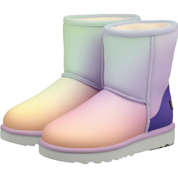 Pastel gradient hue platform short Ugg boots emoji