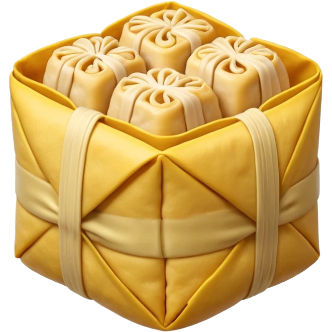 siu mai (a type of dim sum, just 1 cube of white color fish patty wrapped by yellow dough, leaving only the top part unwrapped, shape looks like short cylinder shape) emoji