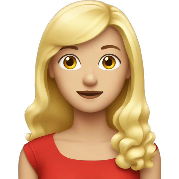 Blonde girl wearing a red dress emoji