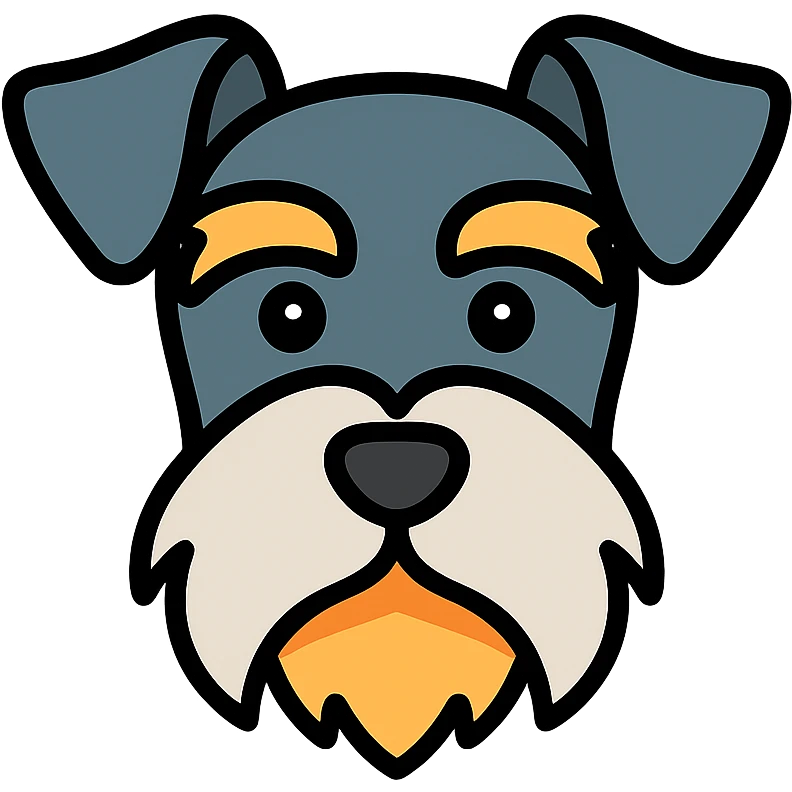 schnauzer dog color outline icon emoji