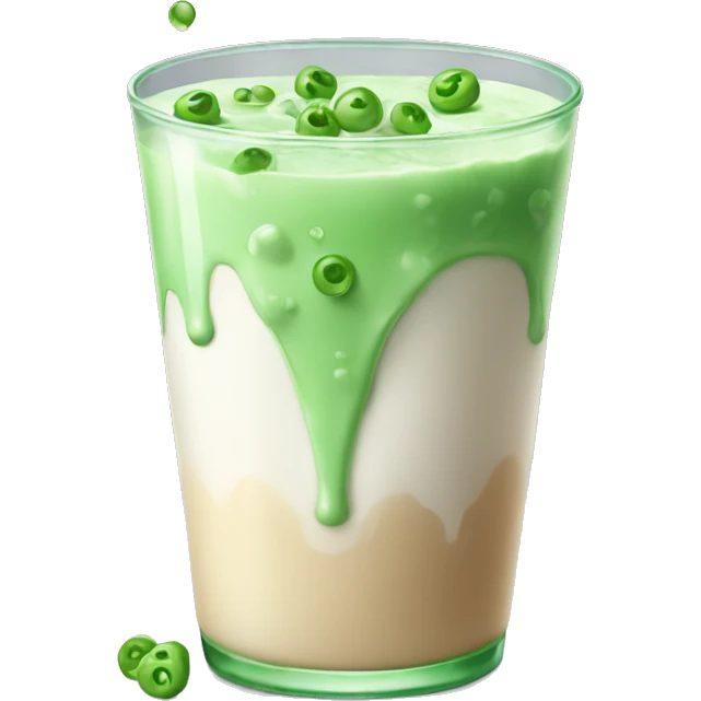 spoiled milk with green pieces emoji