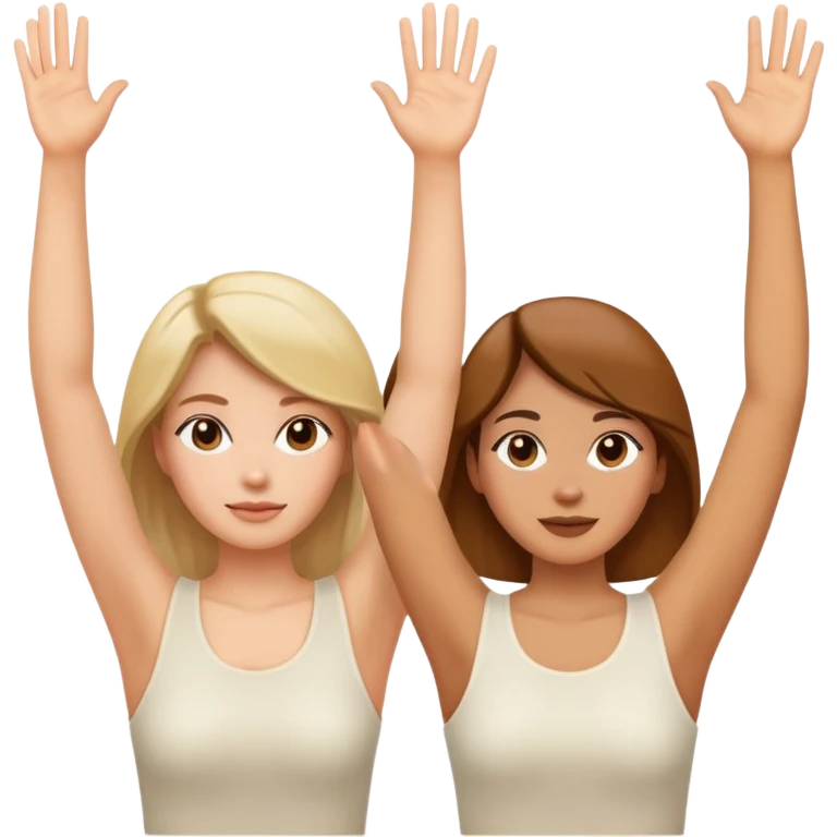 brazos arriba y los ojos mirando para otro lado women  emoji