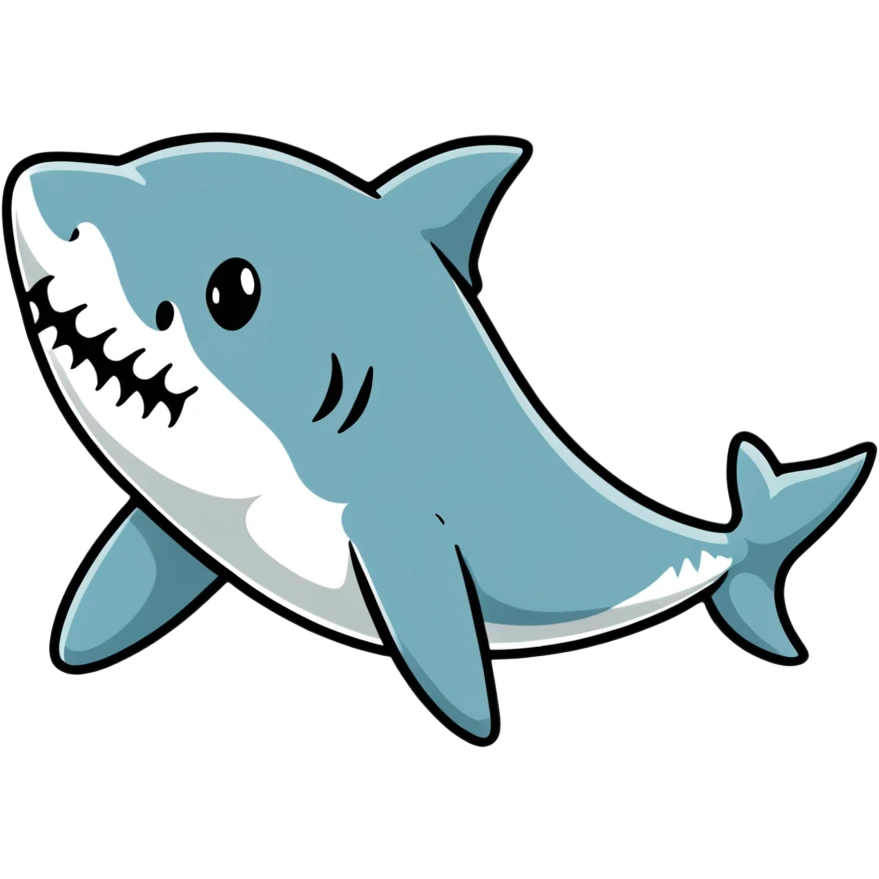 playful shark wearing Air Jordans on its fins and back fin emoji