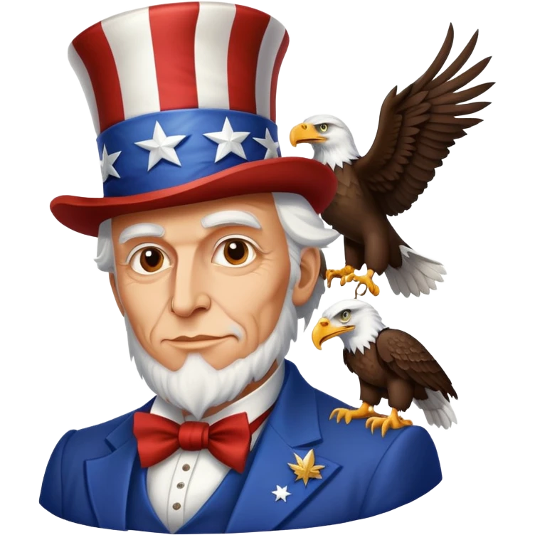Uncle sam with american eagle emoji