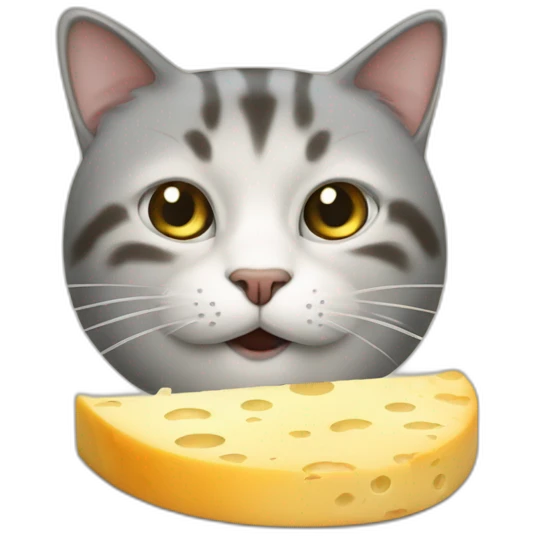 Un chat qui mange du fromage emoji
