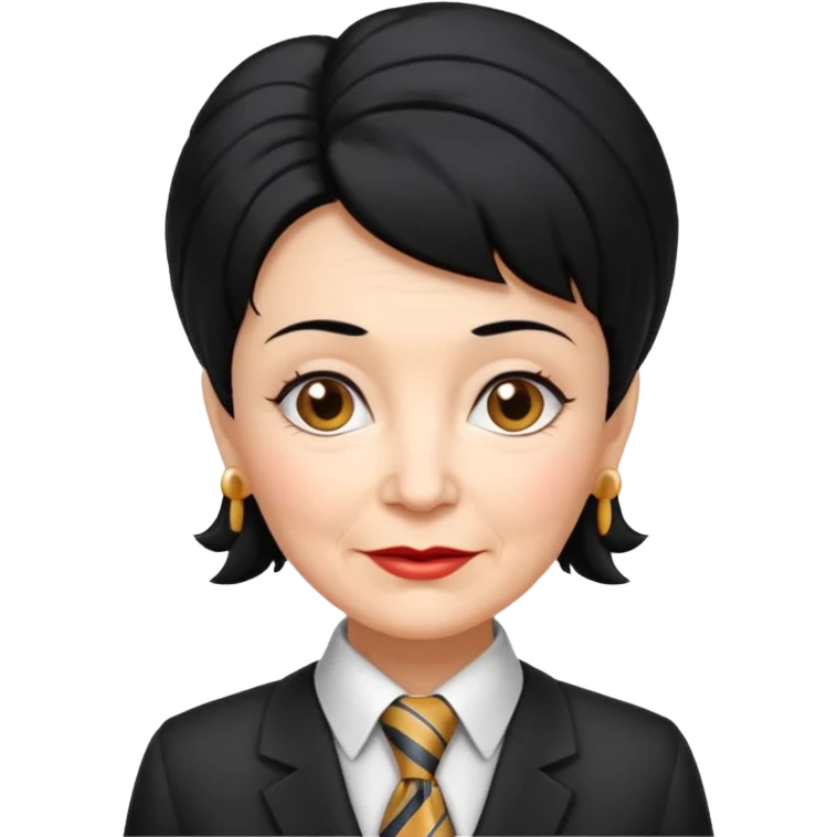Very old women with Necktie. different hair style, black hair. emoji