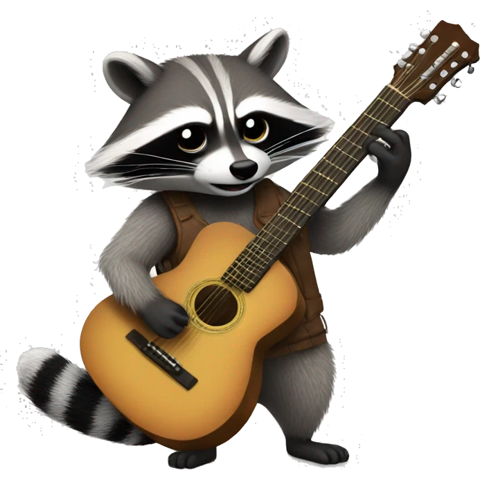 a racoon,that plays a guitar emoji