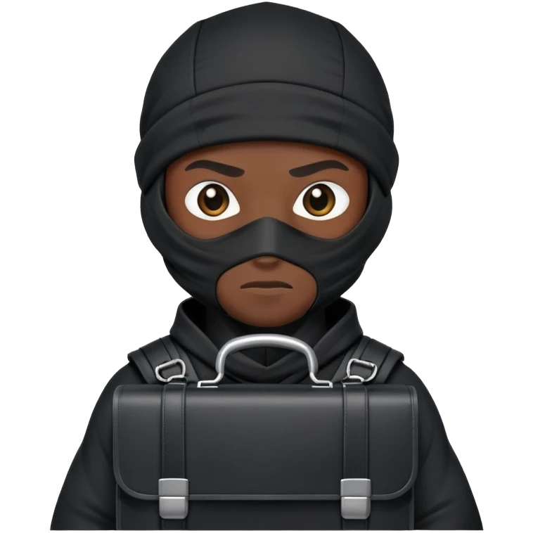 black ninja holding a briefcase emoji
