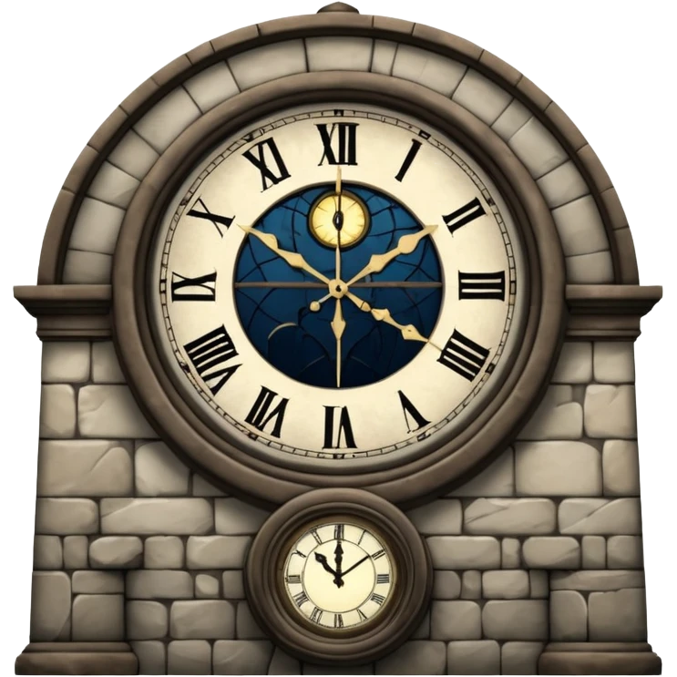 tower with giant circular clock face, hands glowing at midnight
 emoji