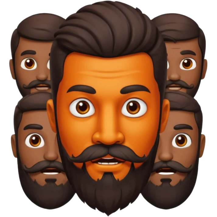 Ravanasura with beard and mustach young beautiful and terror with ten heads emoji