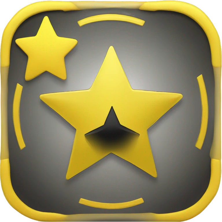 generate a yellow round coin with darker tinted yellow borders and a black star inside emoji
