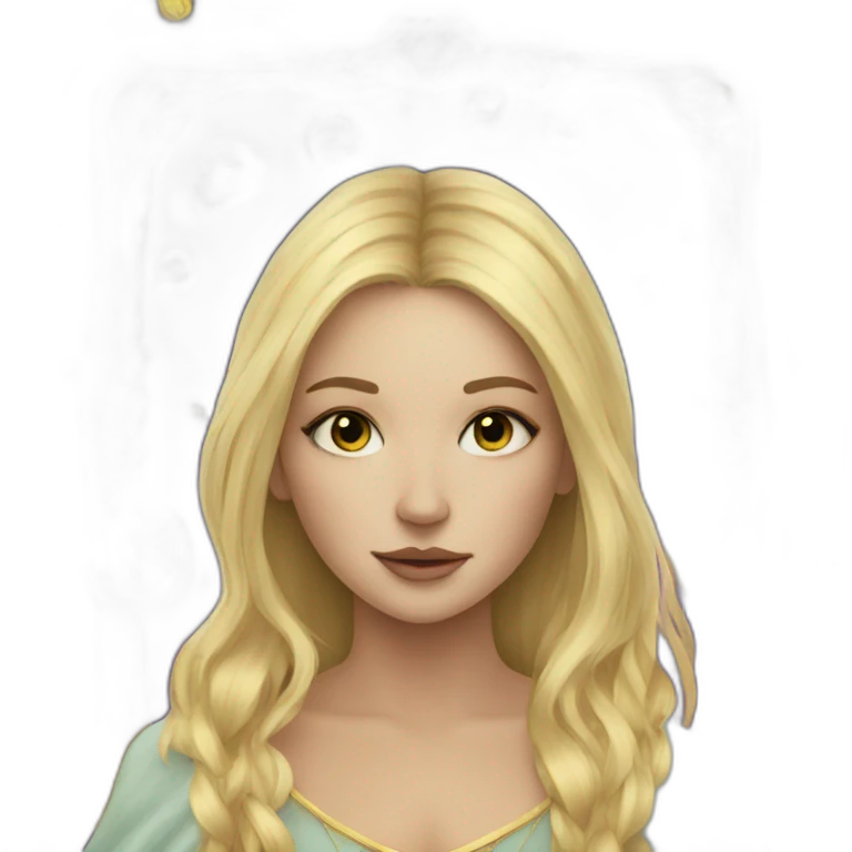 Blonde girl with tarot emoji