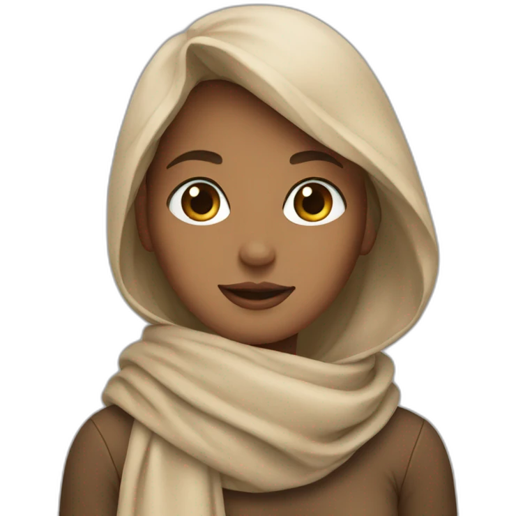 girl with beige scarf emoji