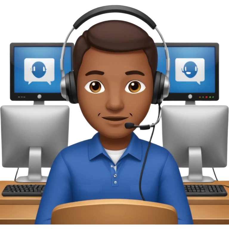 mean looking phone scammer in sketchy call center from pakistan with smirk and brown skin emoji