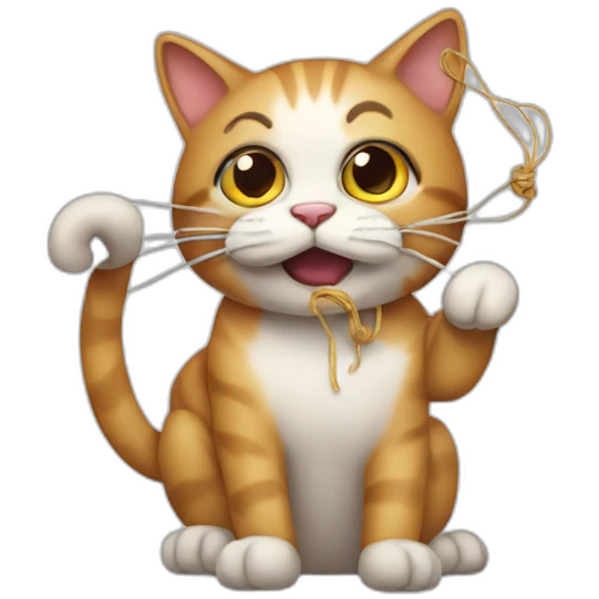 cat throwing up string emoji