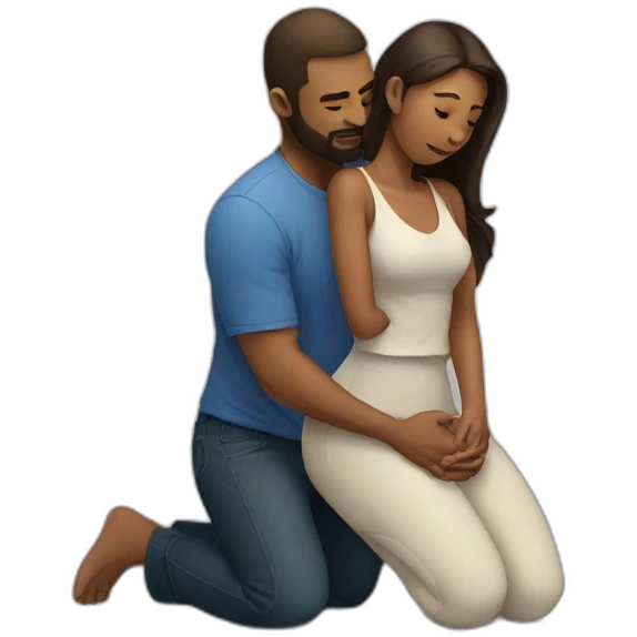 Woman on knees facing man emoji