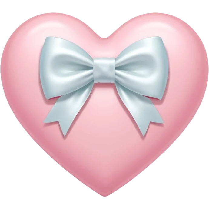 Pastel pink heart with white bow emoji