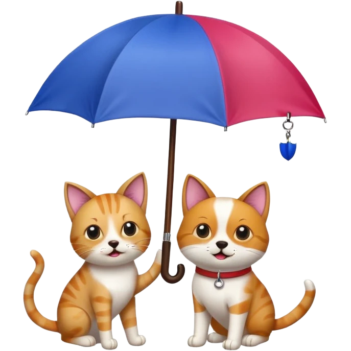 Cat and dog umbrella  emoji
