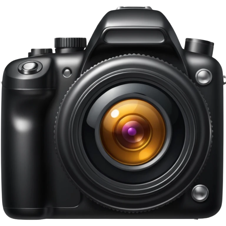 photo camera, with lens detail, no text emoji