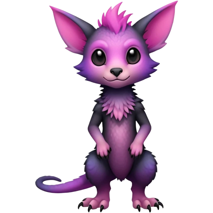 Cool Edgy Black-pink-purple-gradient Trico-animal-creature full body emoji