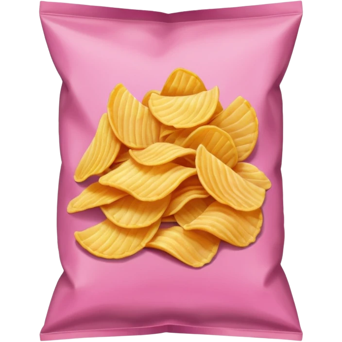 Pink bag of potato chips emoji