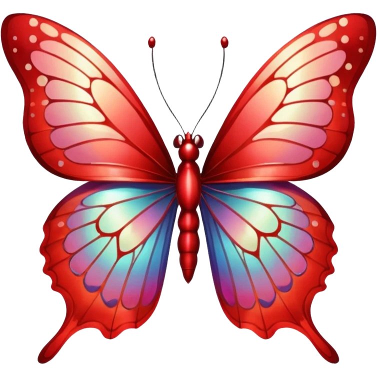 red glitter butterfly emoji