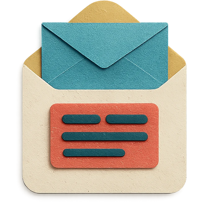paper craft style newsletter icon emoji
